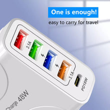 Combo: 6 Feet Charging Cable & 5-Port PD Wall Charger Bundle Deal
