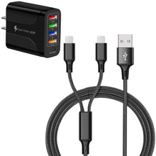 5-Port Universal USB-C Travel Adapter Bundle with 2-in-1 Nylon Braided 6' Charging Cable