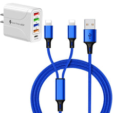 5-Port Universal USB-C Travel Adapter Bundle with 2-in-1 Nylon Braided 6' Charging Cable