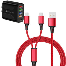 5-Port Universal USB-C Travel Adapter Bundle with 2-in-1 Nylon Braided 6' Charging Cable