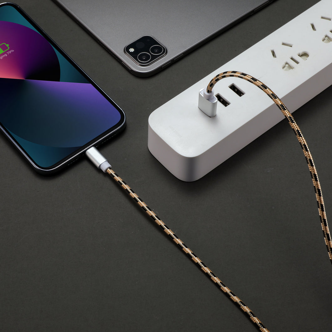 Nylon Braided 6-Feet Charging Cable Compatible With Apple Devices - 5 Colors
