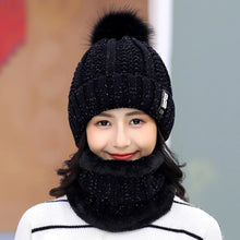 Unisex Men's Women's Winter Beanie Hat and Neck Warmer Warm Knit Hat Set