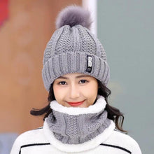Unisex Men's Women's Winter Beanie Hat and Neck Warmer Warm Knit Hat Set