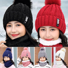 Unisex Men's Women's Winter Beanie Hat and Neck Warmer Warm Knit Hat Set