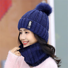 Unisex Men's Women's Winter Beanie Hat and Neck Warmer Warm Knit Hat Set