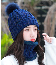 Unisex Men's Women's Winter Beanie Hat and Neck Warmer Warm Knit Hat Set