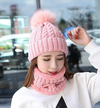 Unisex Men's Women's Winter Beanie Hat and Neck Warmer Warm Knit Hat Set