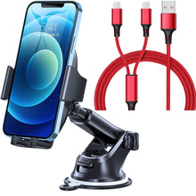 Combo: Universal Strong Car Mount & 2-in-1 Braided 6' Charging Cable