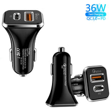 2-Port Fast Car Charger Universal 36W Dual USB USB-A & USB-C PD Charger