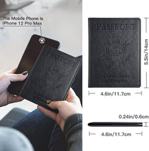 (2-Pack) Passport Holder with CDC Vaccination Card Protector