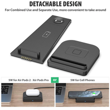 3-in-1 Wireless Charging Station Compatible with Qi Devices