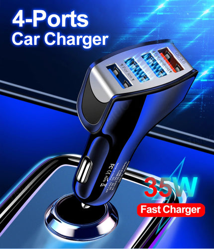 4-Port USB Universal Quick Charger 7A Rapid Car Charger